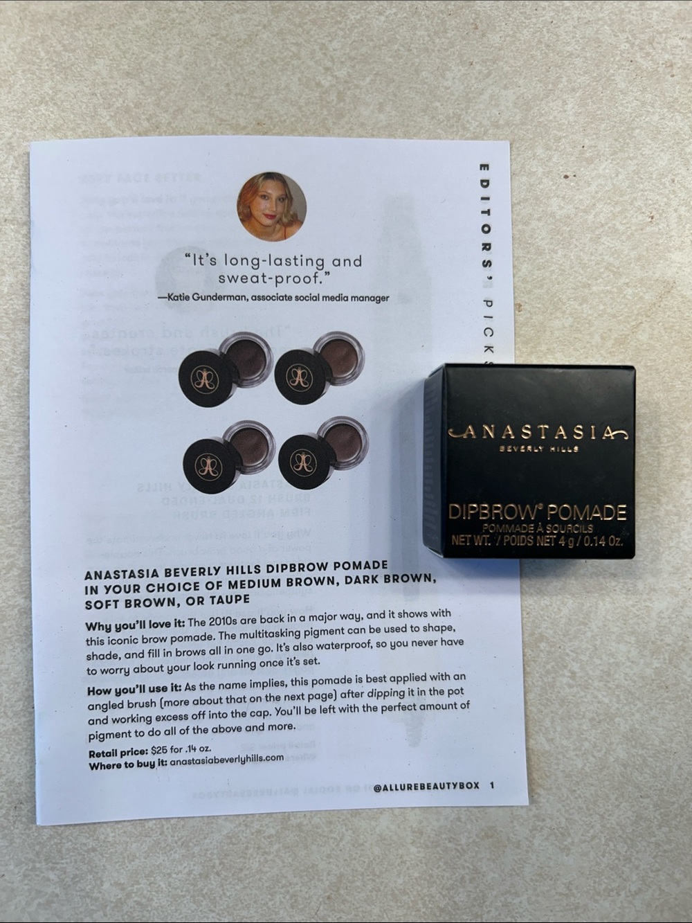 Anastasia Beverly Hills Dipbrow Pomade - Black Packaging